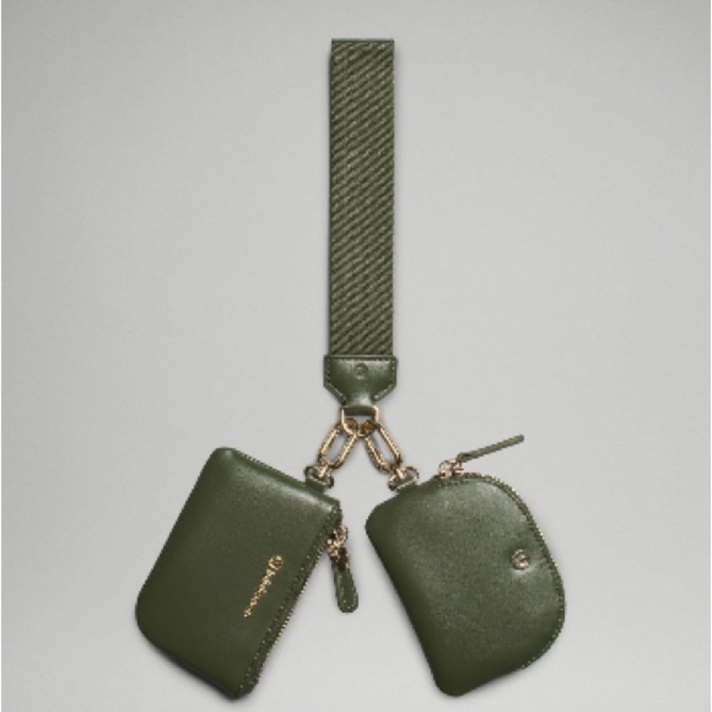 Lululemon dual pouch wristlet leather